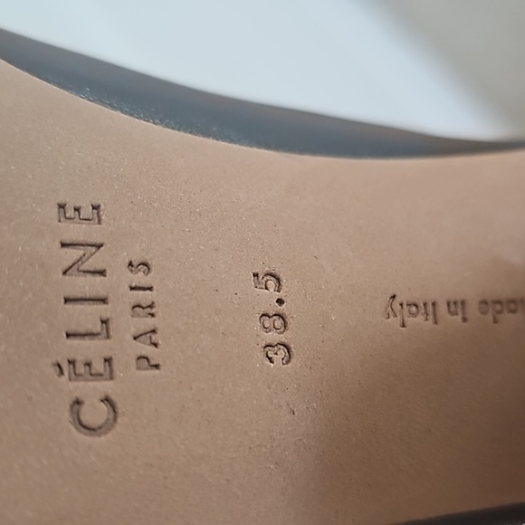 CÉLINE BLACK LEATHER VAMP PUMPS - Picture 9 of 9